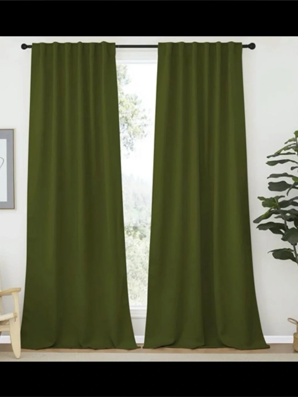 Olive Green Thermal Blackout Curtains - Home Accents